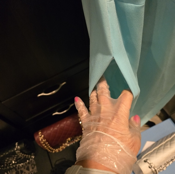 Escada Sheath Dress Blue Beaded Accents Sleeveless Perfect ! - Picture 4 of 7